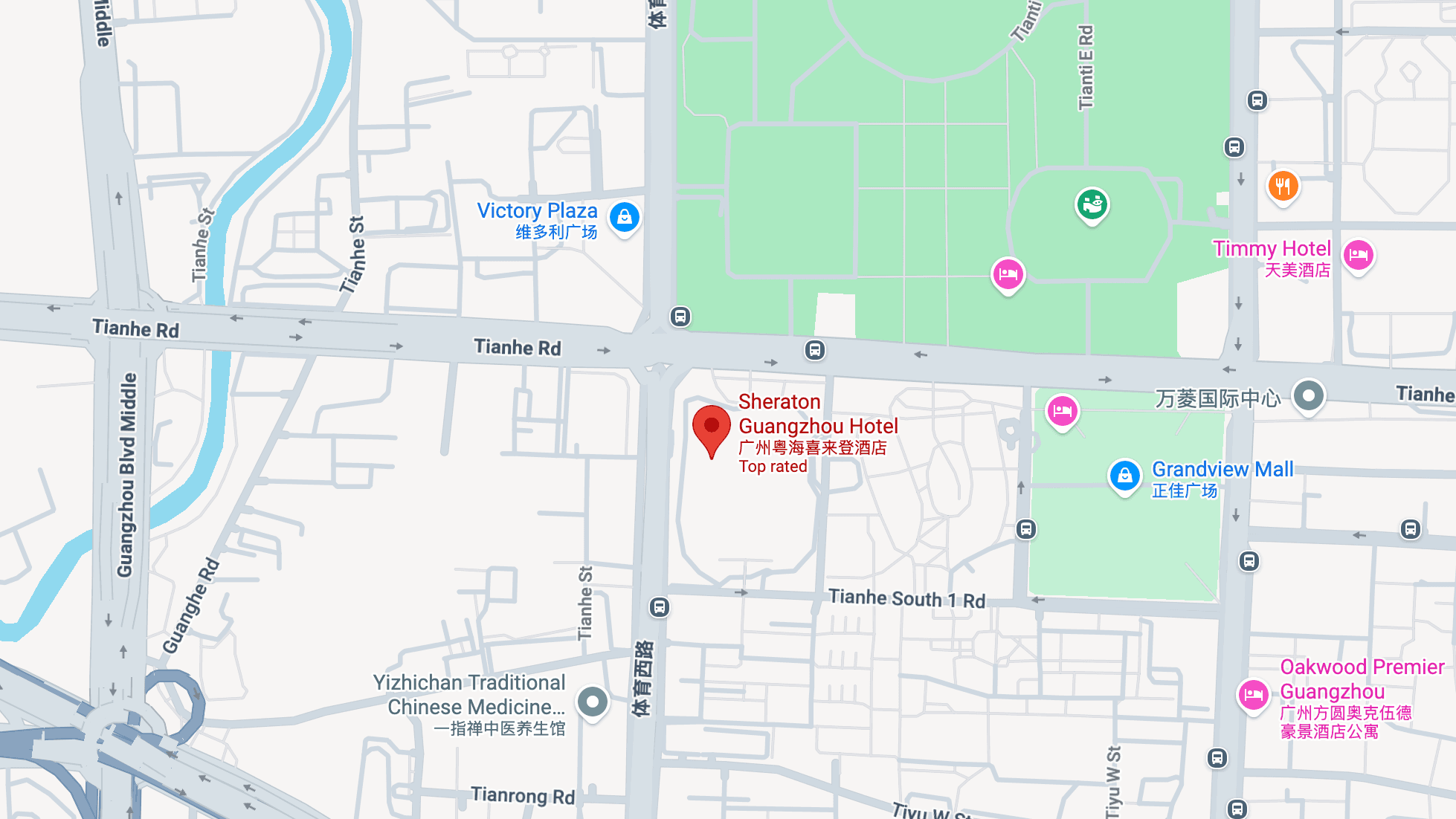 Sheraton Guangzhou Tianhe Hotel location